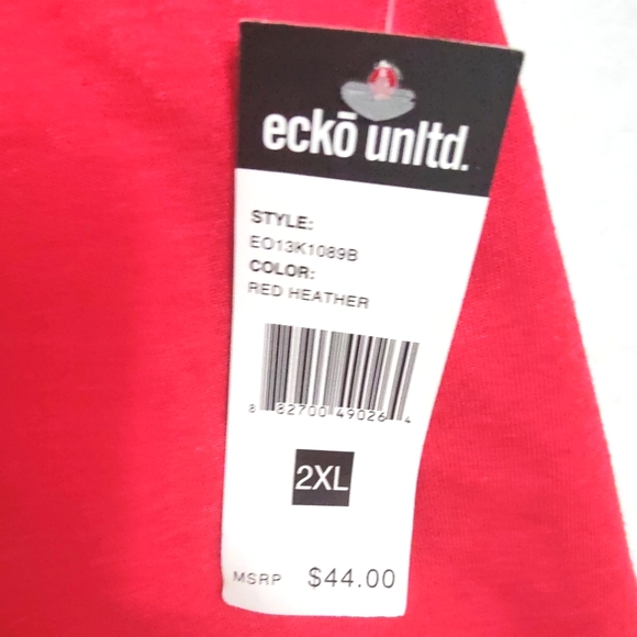 Ecko Unltd Men's T-Shirt Red Heather Design Graphic V-Neck EO13k1089B Sz 2XL - Picture 4 of 7